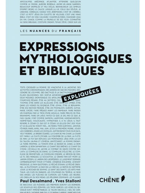 EXPRESSIONS MYTHOLOGIQUES ET BIBLIQUES EXPLIQUES PB